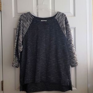 Dark Blue and white quarter sleeve sweater shirt